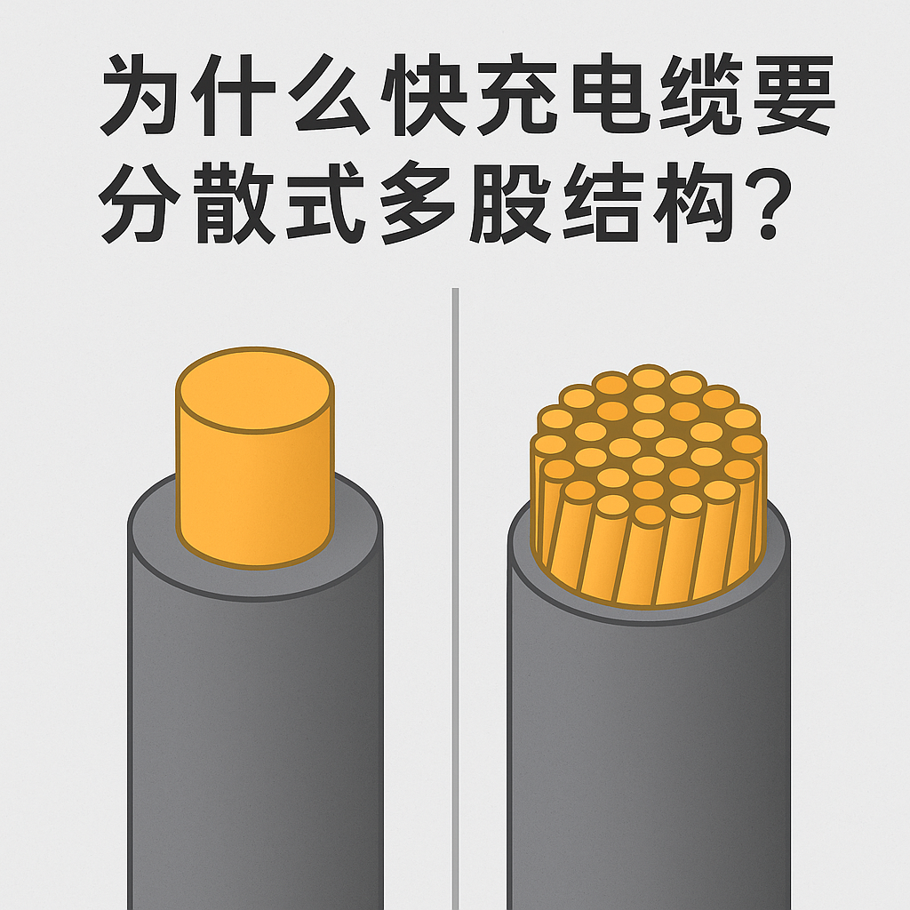 为什么快充电缆要选取分散式多股结构？主题原因其实有 5 个